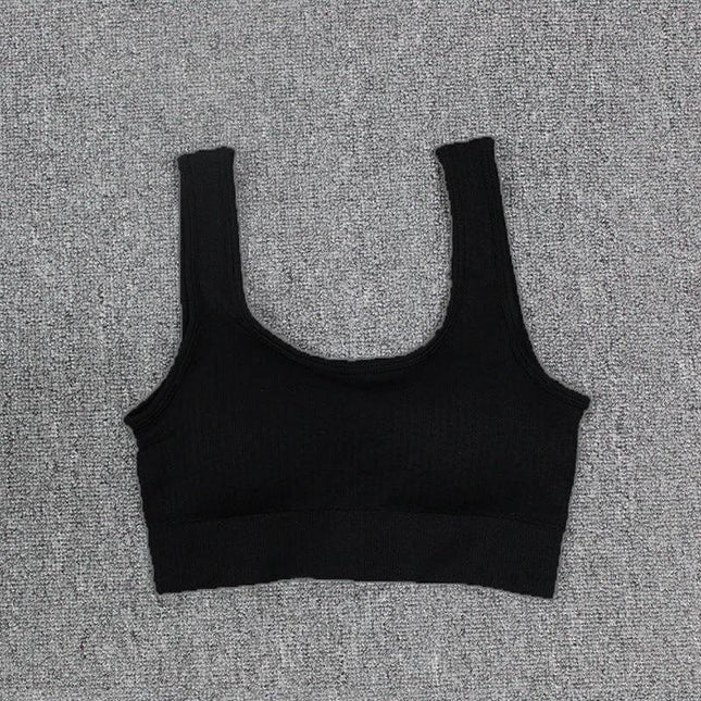 Seamless Sports Bra For Women Comfortable Gym And Yoga Top - glossy full cup black seamless bra with double shoulder straps and five-row clasp