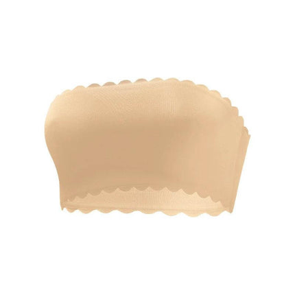 Seamless Tube Top Bra For Everyday Comfort All Day - nude seamless wireless tube top bra with scalloped edges for smooth silhouette under tees