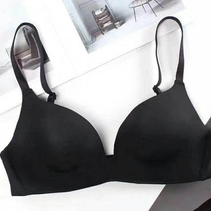 Seamless Push Up Bras For Everyday Comfort Collection black seamless push up bra on white background, smooth silhouette under tops