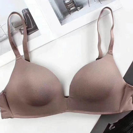 Seamless Push Up Bras For Everyday Comfort Collection - taupe seamless push up bra with smooth cups for discreet shape under T-shirts and blouses