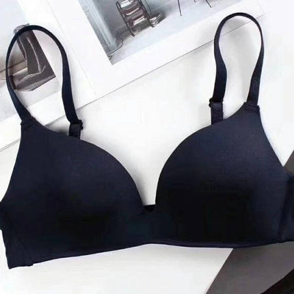 Seamless Push Up Bras For Everyday Comfort Collection - black seamless push up bra with smooth cups for discreet shape under T-shirts and blouses