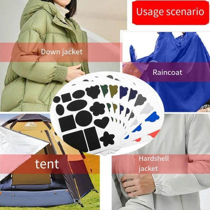 Self-Adhesive Patch Stickers for Nylon Down Jacket Repairs on jackets, tents, raincoats and sleeping bags – peel-and-stick, no sewing or ironing needed
