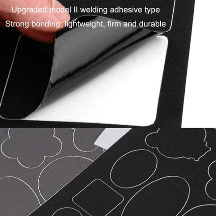 Self-Adhesive Patch Stickers for Nylon Down Jacket Repairs showing peel-and-stick white nylon repair patches on backing sheet