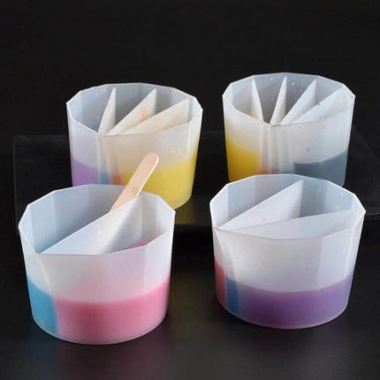 Silicone Epoxy Color Separation Cup For Resin Toning 2-Grid translucent silicone two-grid cup with separated resin colors