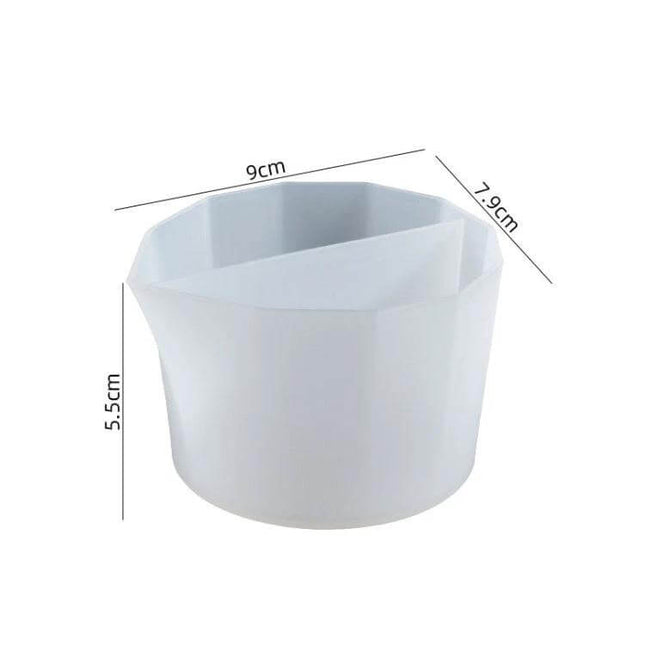 Silicone Epoxy Color Separation Cup For Resin Toning 2-Grid translucent silicone two-grid mixing cup 9x7.9x5.5cm for resin color toning