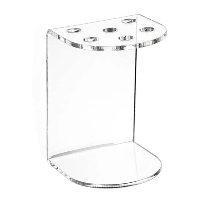 Six-Hole Acrylic Scissor Display Stand for Barbers and Salons - clear 4mm acrylic, 10x15x10cm organizer for scissors on workstations and counters