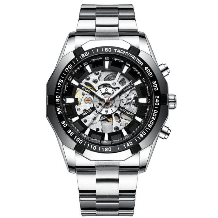 Sleek FNGEEN A001 Automatic Mechanical Watch with Steel Band