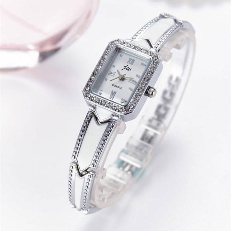 Sleek JW Rectangular Stainless Steel Quartz Watch Fashionable