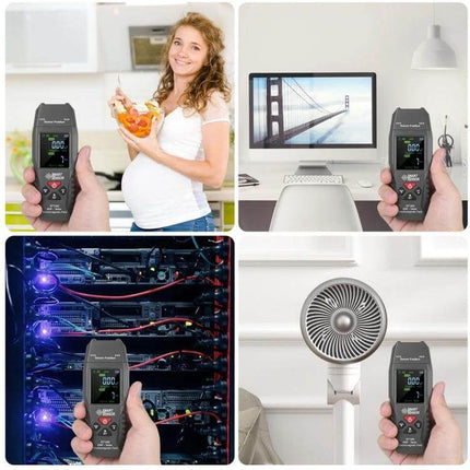 SmartSensor Handheld EMF Detector For Home And Office measuring electric and magnetic fields near appliances, computers, fans and wiring