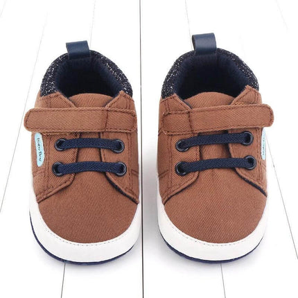 Soft Sole Velcro Baby Shoes Sizes 11 to 13cm Cartoon Non Slip - brown cotton early walker shoes with Velcro strap and non-slip sole