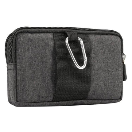 Sports Denim Phone Waist Bag Size S For Everyday Use - compact denim phone waist bag with carabiner, fits smartphones up to 5.2 inches