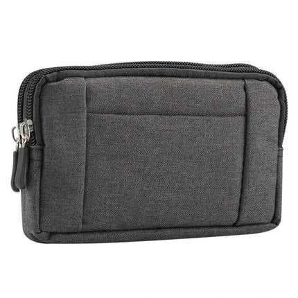 Sports Denim Universal Phone Bag Waist Bag Fits 5.5-6.3 Inch Phones - gray denim compact waist phone bag with zipper fits 5.5–6.3" phones