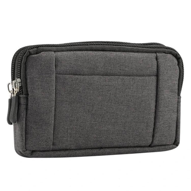 Sports Denim Universal Phone Waist Bag Size XL For Everyday Use - charcoal denim XL waist phone pouch for 6.4–6.5" phones