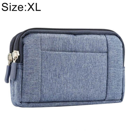 Sports Denim Universal Phone Waist Bag Size XL For Everyday Use - denim XL hands-free phone waist bag fits 6.4–6.5in smartphones, zippered pockets