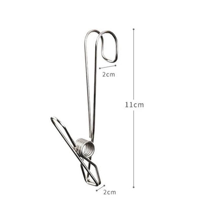 Stainless Steel Clothes Drying Clip 12-Pack For Towels - rustproof long-tail 11cm metal clip for towels, socks, herbs, dorms and RVs