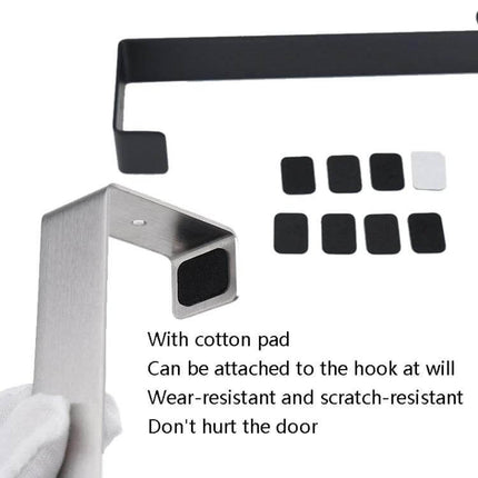 Stainless Steel Door Hook For Bedroom Doors Everyday Use - matte black sanded finish with cotton pad protectors for scratch-free hanging