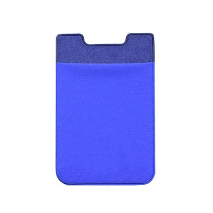 Stretch Lycra Phone Back Wallet Ultra Thin Card Holder in blue, slim breathable adhesive phone card sleeve for cards and coins