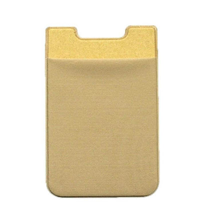 Stretch Lycra Phone Back Wallet Ultra Thin Card Holder - beige slim breathable phone card pocket 0.25cm removable backing