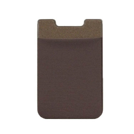 Stretch Lycra Phone Back Wallet Ultra Thin Card Holder - slim brown stretch lycra phone back card holder, ultra-thin 0.25cm removable adhesive pocket