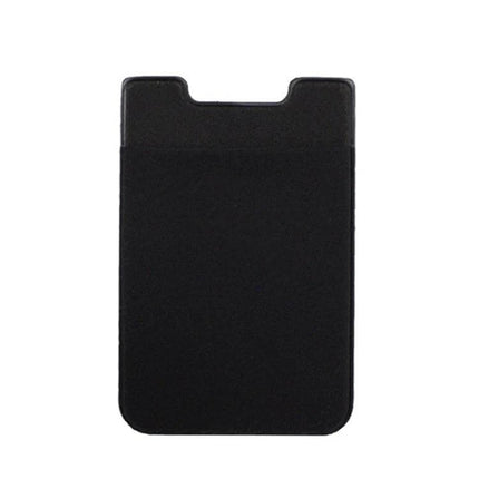 Stretch Lycra Phone Back Wallet Ultra Thin Card Holder slim black stretch lycra card pocket on phone, ultra-thin removable backing, holds cards and coins