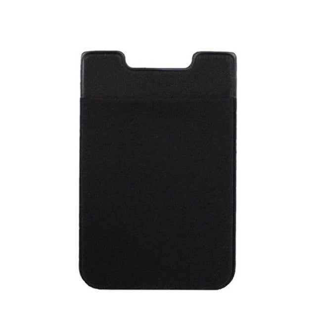 Stretch Lycra Phone Back Wallet Ultra Thin Card Holder slim black stretch lycra card pocket on phone, ultra-thin removable backing, holds cards and coins