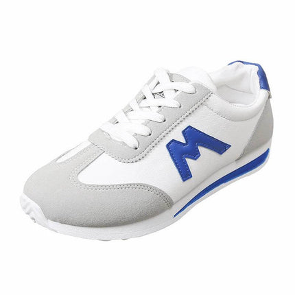 Student Casual Sports Flat Sneakers In Blue Comfortable Fit - low-top breathable cloth blue campus sneaker with soft injection-moulded rubber sole