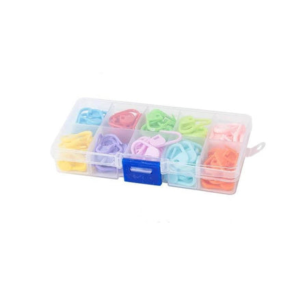 Sweater Weaving Pin Buckles Set 120 Pcs For DIY Projects - 120-piece plastic pin buckle kit in clear organizer for knitting and sewing