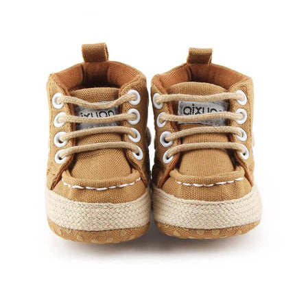 Baby Cotton Shoes Size 1 For Toddler Everyday Comfort - lightweight tan cotton infant shoes with stitched sole for indoor play and early steps