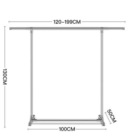 Telescopic Outdoor Clothes Drying Rack 120-200cm Stainless Steel adjustable stainless steel outdoor drying rack with 120–199cm width and 130cm height