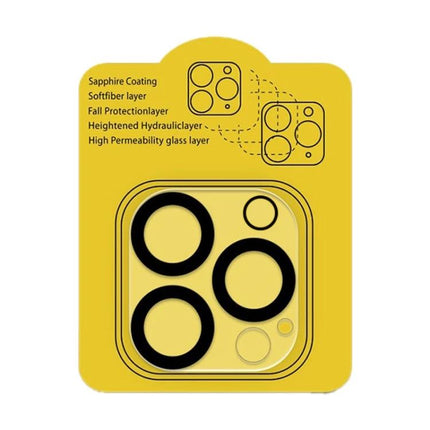 Tempered Glass Camera Lens Protector For iPhone Multi Lens showing ultra-thin multi-layer rings and installation diagram