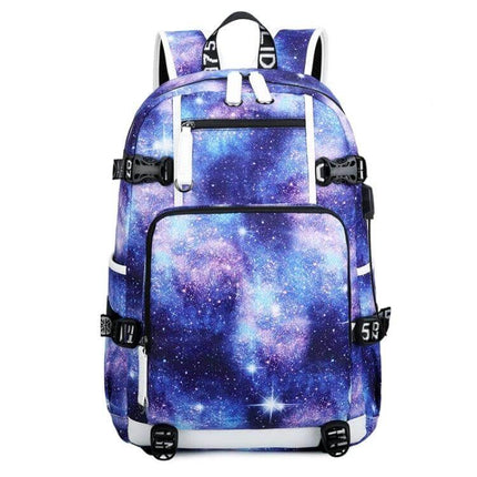 Thermal Transfer Casual Backpack for School Daily Use - galaxy print water-repellent Oxford cloth, fits 14-inch notebook and daily essentials