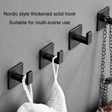 Thickened Solid Hooks No-Hole Wall Hanger For Towels And Clothes black Nordic no-drill wall hooks set for bathroom and bedroom, space aluminum, polished finish