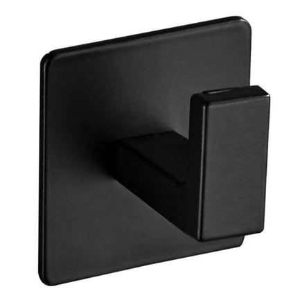 Thickened Solid Hooks No-Hole Wall Hanger For Towels And Clothes matte black square adhesive hook for hangers, drill-free towel and robe organizer