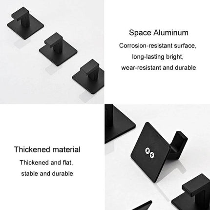 Thickened Solid Hooks No-Hole Wall Hanger For Towels And Clothes black space aluminum corrosion-resistant no-drill hook set