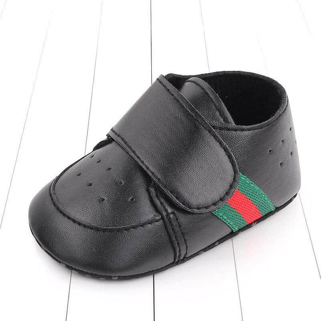 Toddler Boys Breathable Non Slip Shoes For Spring And Autumn black toddler sneaker with breathable lining and non-slip textured sole