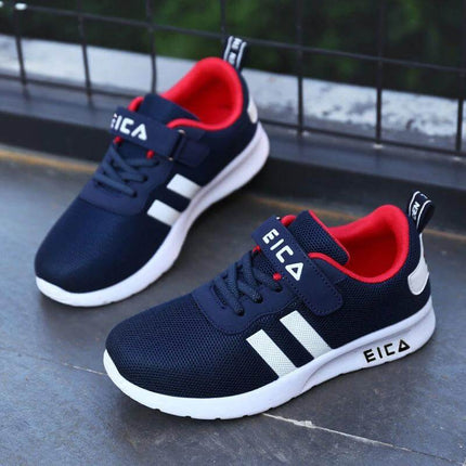 Toddler Boys Mesh Sneakers For Everyday Casual Walking Shoes - navy red breathable mesh toddler sneakers with white sole for daycare park walks