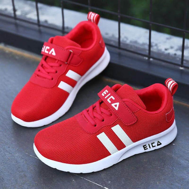 Toddler Boys Mesh Sneakers For Everyday Casual Walking Shoes - red breathable mesh toddler sneakers with plastic sole for daycare park walks, ages 1–3