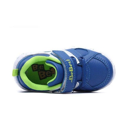 Toddler Breathable Non Slip Velcro Sports Shoes Ages 1 To 3 blue toddler shoe with Velcro strap, breathable PU upper and non-slip sole for daycare and playground