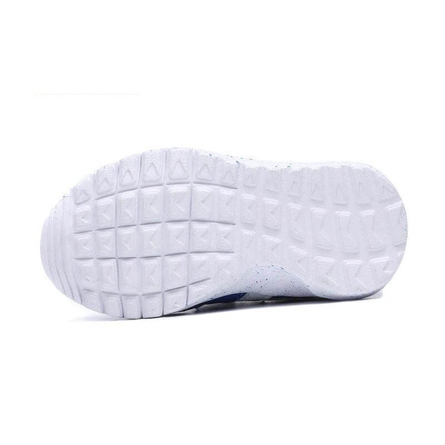 Toddler Breathable Non Slip Velcro Sports Shoes Ages 1 To 3 - white textured non-slip sole view, lightweight breathable PU and 3D grip