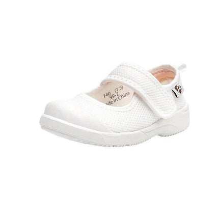 Toddler White Velcro Shoes Size 13cm Breathable Everyday - white mesh single-strap non-slip shoe for daycare and casual play