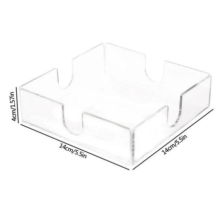 Transparent Acrylic Napkin Stand For Dining Table And Everyday Use clear 3mm acrylic U-shaped side opening napkin holder 14x14x4cm