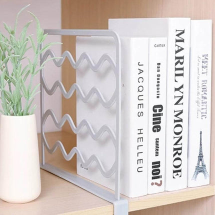 Wardrobe Partition Bars Two Tone White And Gray For Closet Organization - two-tone PP shelf divider 27.5x25.5 cm holding books and towels
