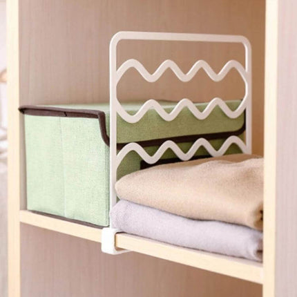 Wardrobe Partition Bars Two Tone White And Gray For Closet Organization polypropylene PP shelf divider 27.5x25.5 cm for towels and folded clothes