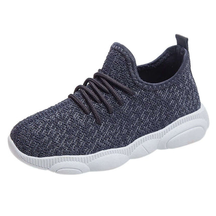 Unisex Kids Sneakers With Wear Resistant Sole And EVA Upper in navy knit, lightweight EVA upper and slip-resistant plastic sole for school and play