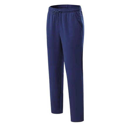Unisex Multi Sport Running And Table Tennis Pants White - navy athletic polyester-spandex training pants with drawstring, tapered fit for running and warm-ups