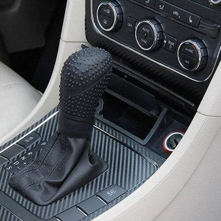 Universal Silicone Gear Shift Knob Cover Nonslip Grip on car automatic shifter with textured dotted surface