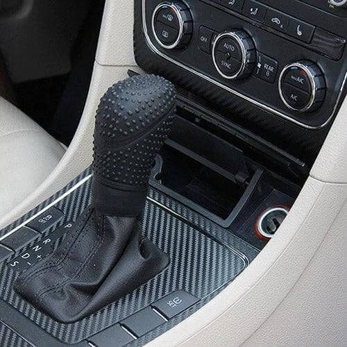 Universal Silicone Gear Shift Knob Cover Nonslip Grip on car automatic shifter with textured dotted surface