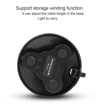 USB Condenser Microphone With Desktop Stand For Streaming compact round base with cable winding storage and non-slip pads