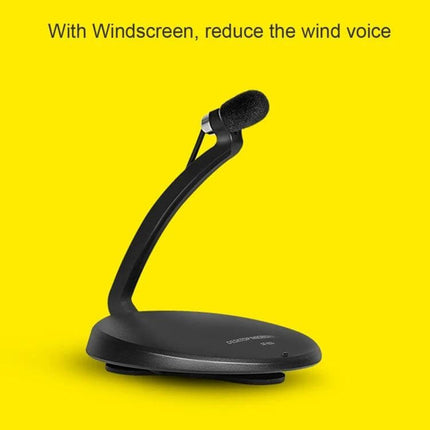 USB Condenser Microphone With Desktop Stand For Streaming on small desk, compact condenser with windscreen and tempered steel mesh, plug-and-play USB