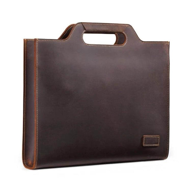 Leather Vintage Crossbody Bag For Work And Everyday Use - crazy horse leather slim commuter bag with top handle and organized interior